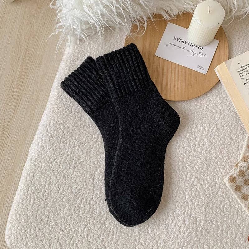 High Ribbed Knitted Sweat-Absorbent Winter Socks