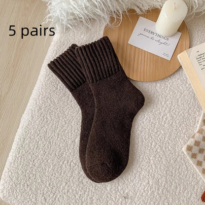 High Ribbed Knitted Sweat-Absorbent Winter Socks