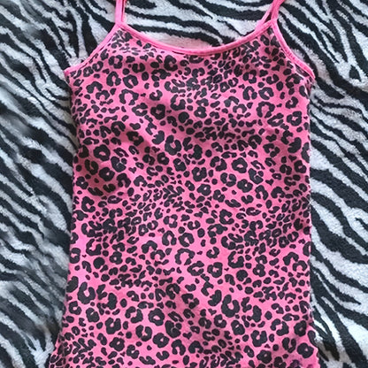 Women's Y2K Leopard Print Sleeveless Top