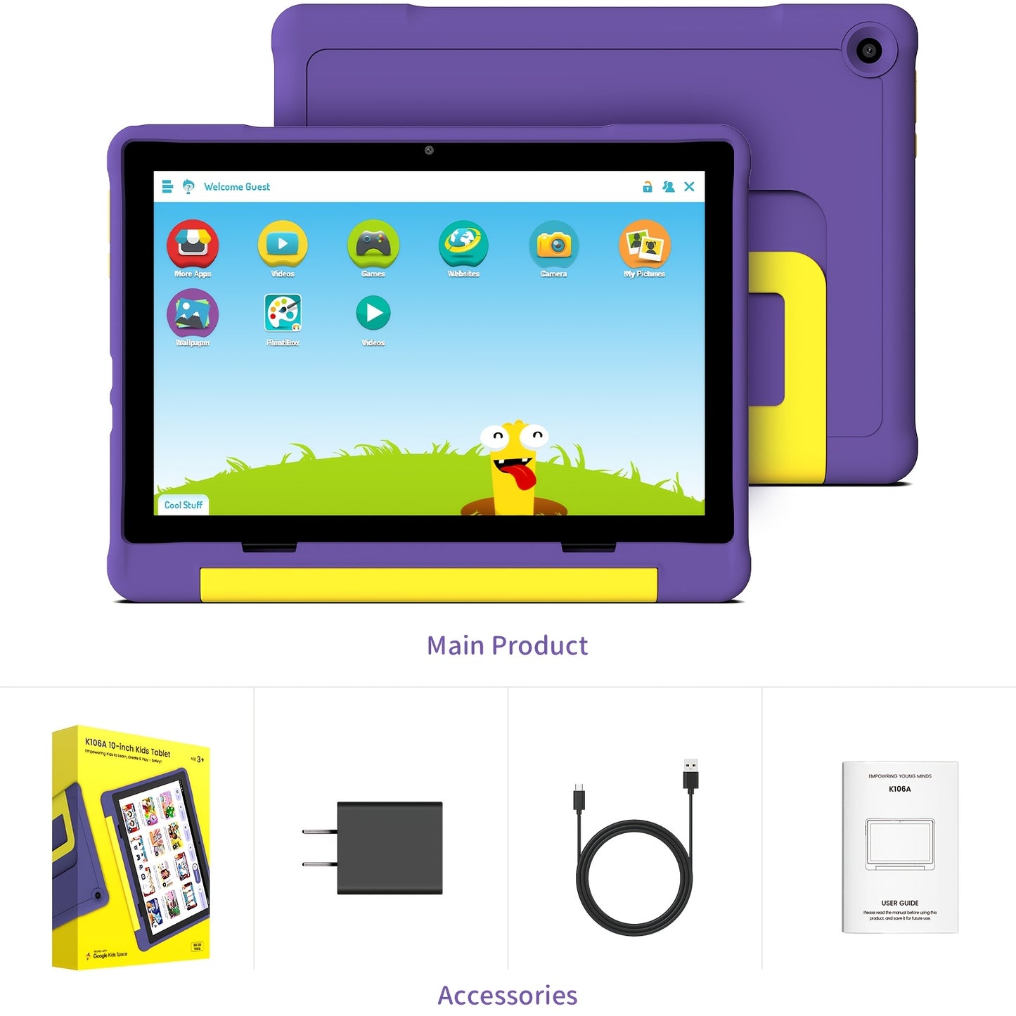 10.1 Inch Android 14 Kids Tablet